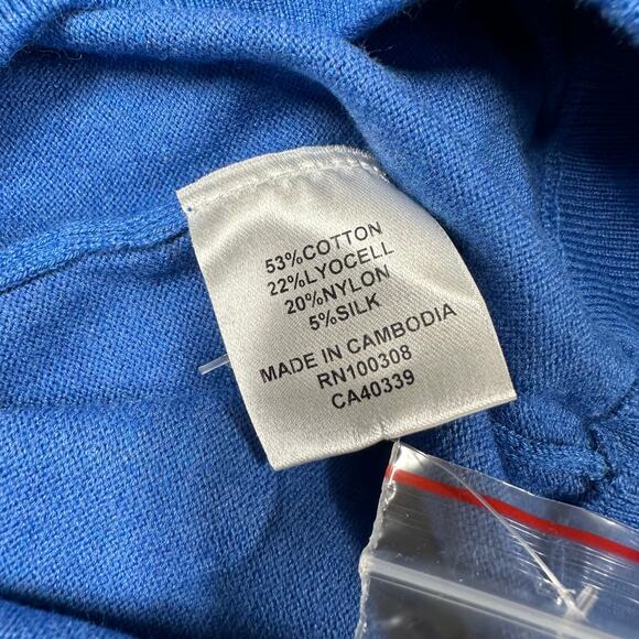 Peter Millar NWOT Crown Crest Quarter-Zip Sweater Blue Men's Size M Silk Cotton - Picture 6 of 11